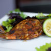 Grilled Turkey, Yam Sticks, Plantain and Coleslaw
