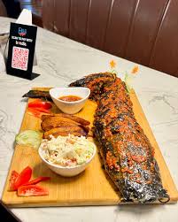 Grilled Catfish, Yam Sticks, Plantain & Coleslaw (Full)