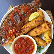 Grilled Croaker Fish Combo (Whole Croaker Fish, Yam Sticks, Plantain & Coleslaw)